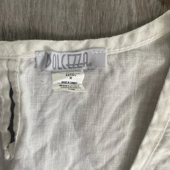 White Vintage Linen Sleeveless Top - Picture 2 of 6